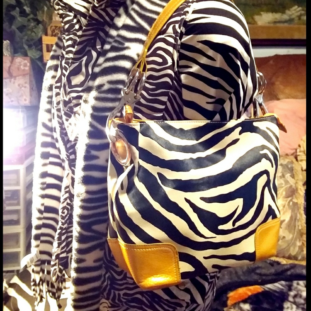 A zebra print purse